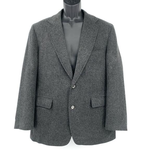 VTG Bernard Allen 100% Wool Heather Gray Blazer/Sports Coat Mens Size 42 Regular - Picture 1 of 12